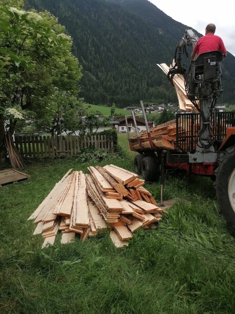 Transport zum Lagerplatz